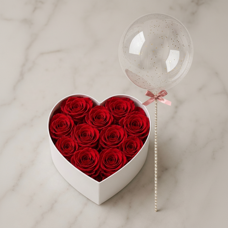 Red Roses with Balloon