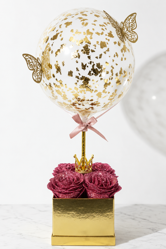 The Golden Box: Glitter Roses x Gold Flakes