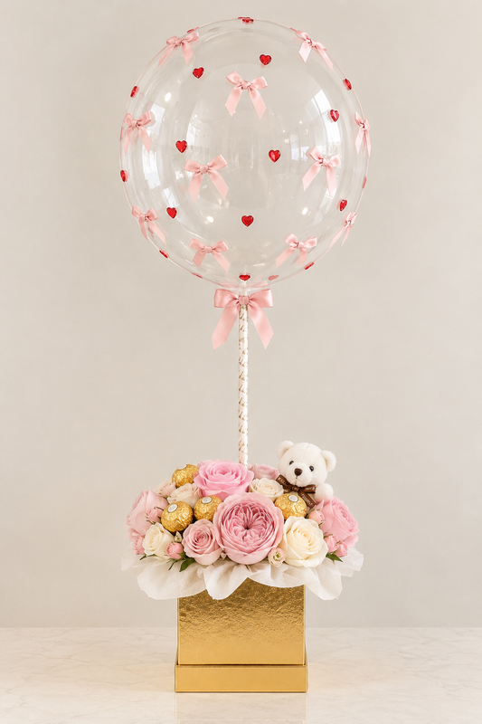 The Golden Box: Heart Jewels + Chocolates x Plush Bear