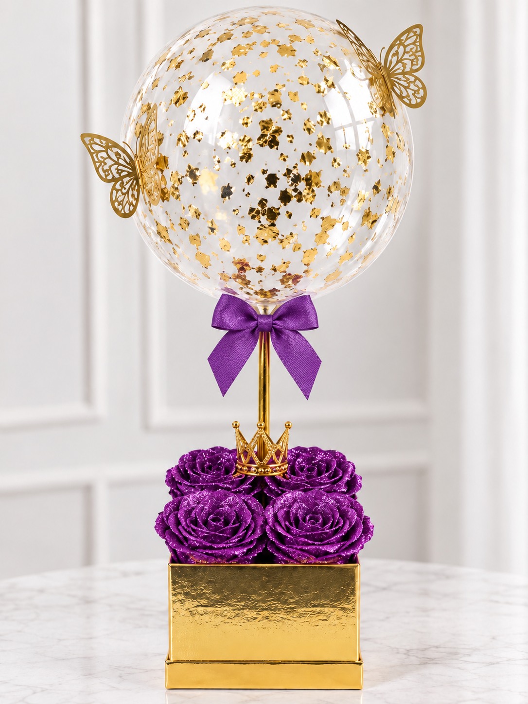The Golden Box: Glitter Roses x Gold Flakes
