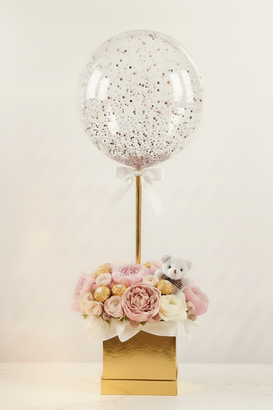 Confetti Bubble Gold Box - Smaller Bear