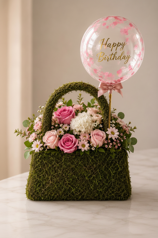 Green Flower Purse