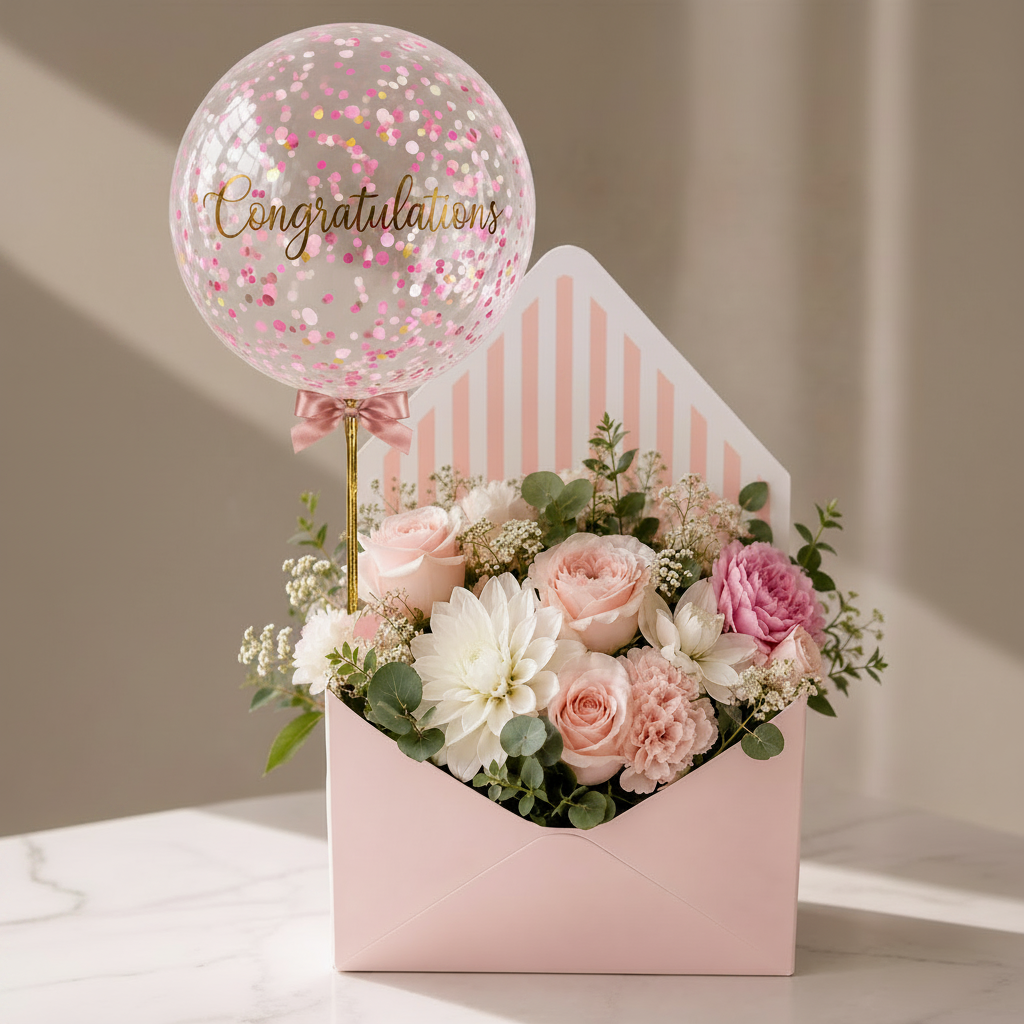 The Flower Envelope - Congratulations balloon