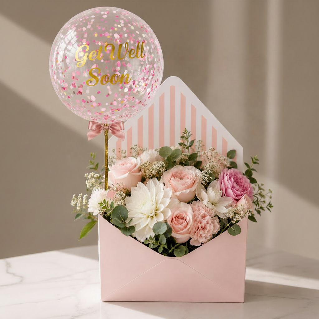 The Flower Envelope - Get Well Soon balloon