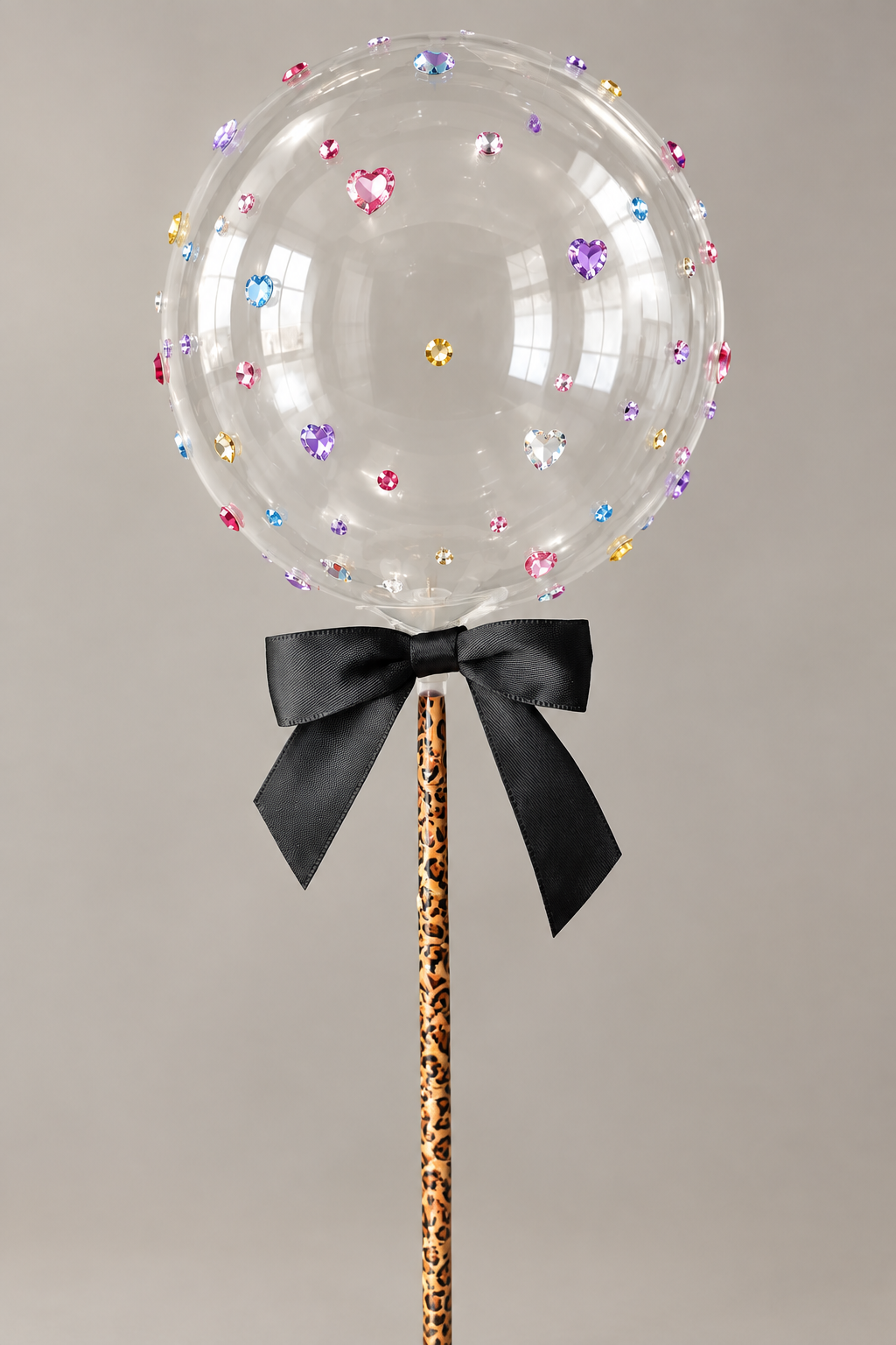Jewel bubble balloon with black bow