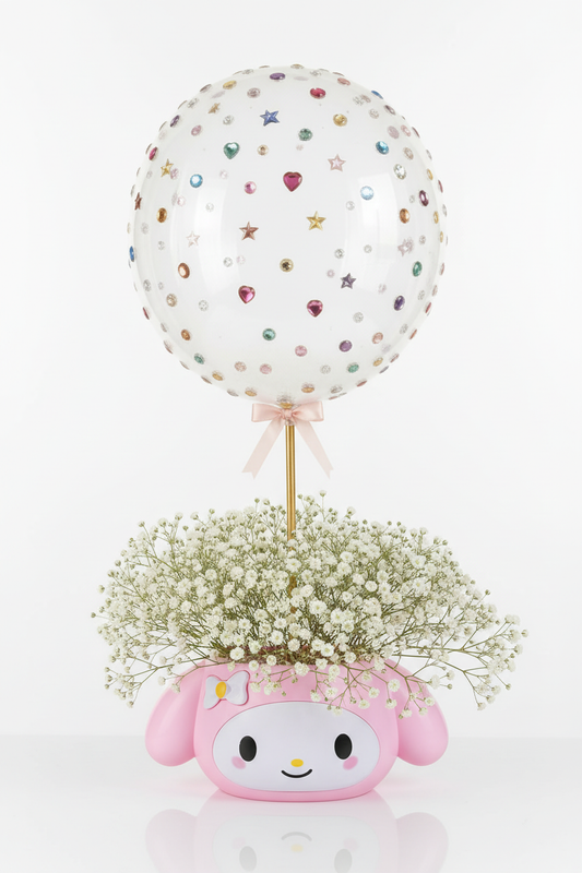 My Melody Baby's Breath with Multicolor Jewel Balloon
