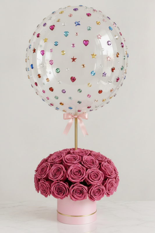 Preserved Roses Balloon Arrangement
