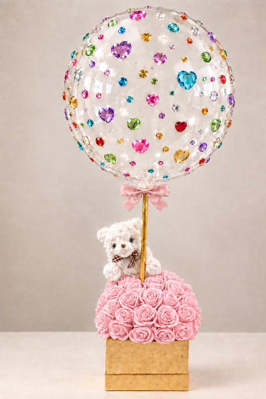 Product photo with light pink roses
